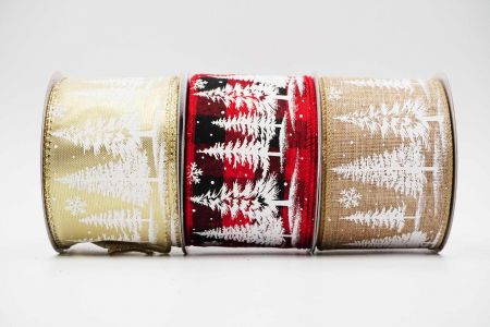 Trees. Snowflakes Wired Ribbon